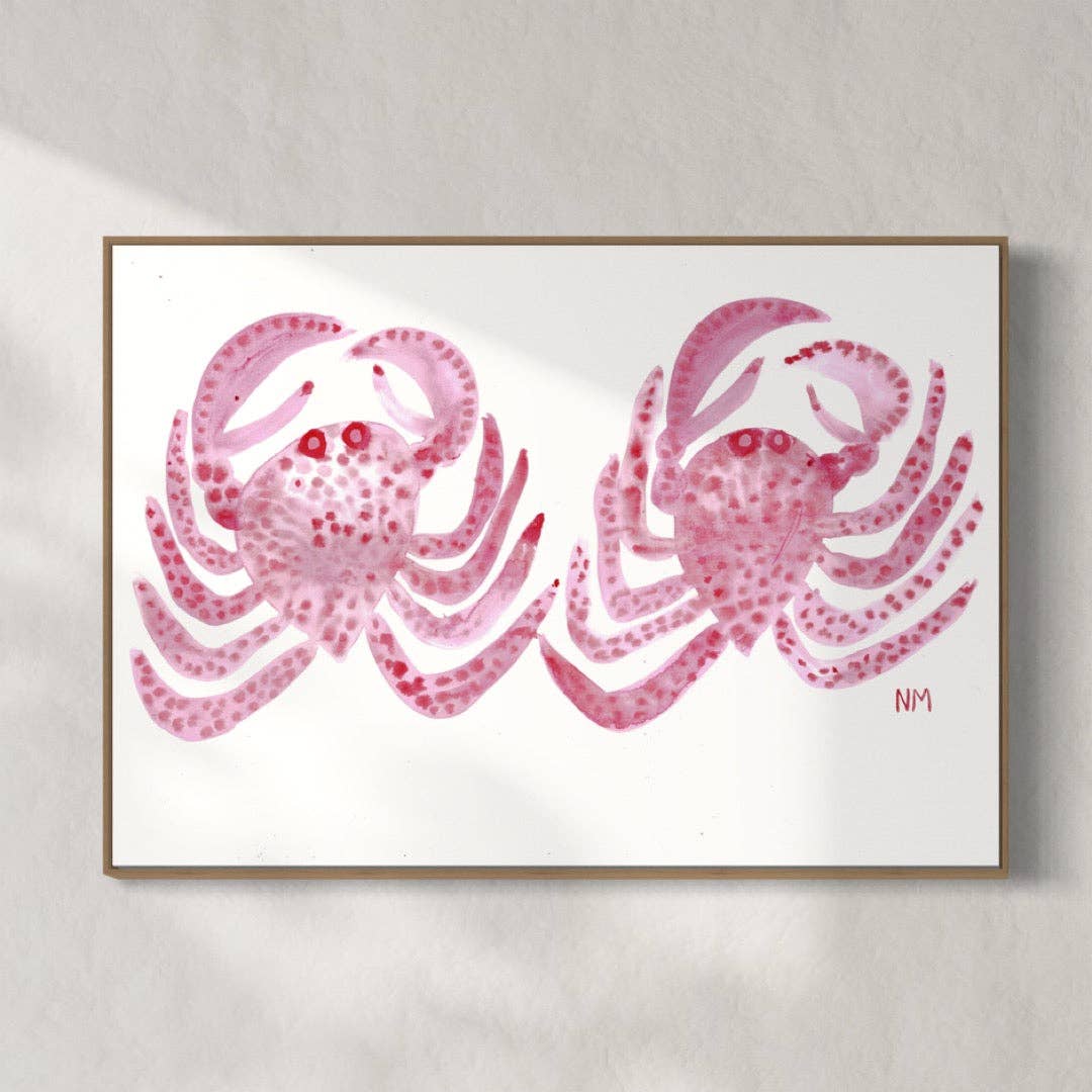 Pink SPOTTY CRABS BY NANCY MCKIE - UNFRAMED