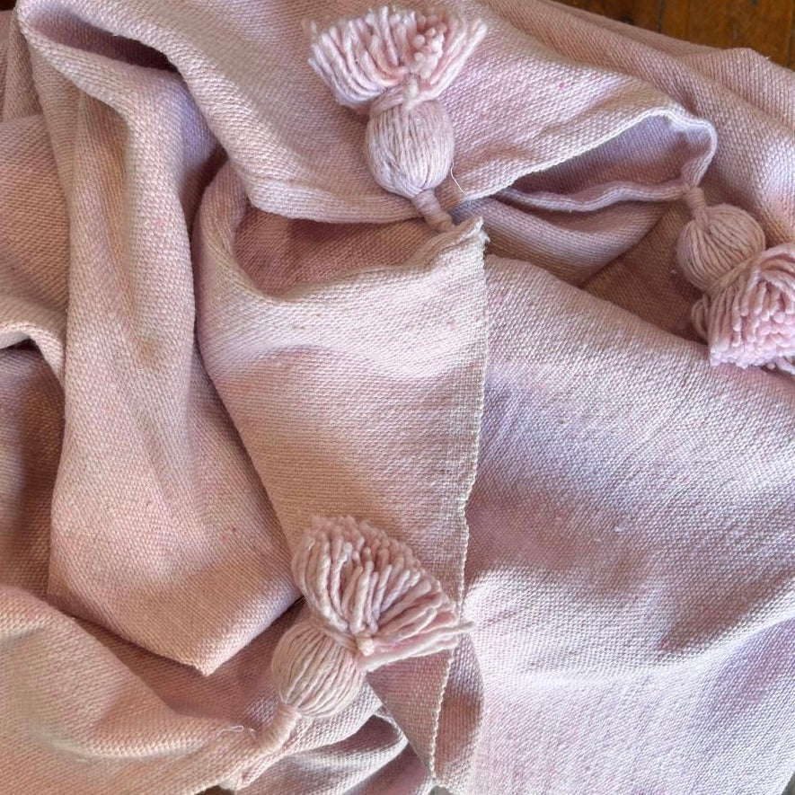 Baby Pink Throw Rug / Picnic Blanket