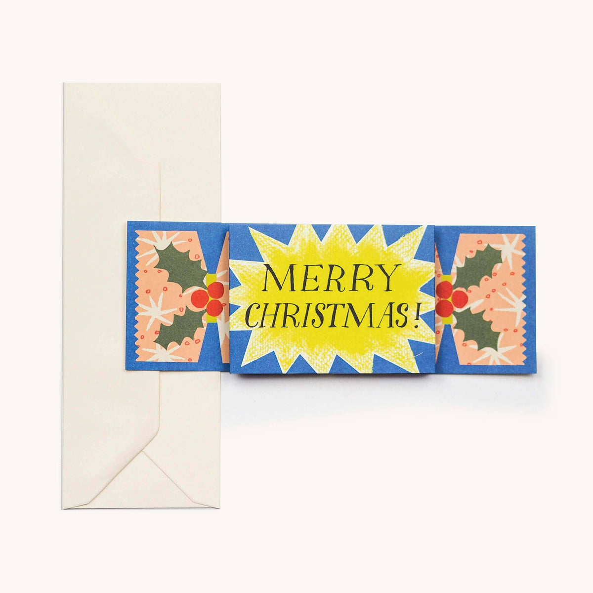 Hadley Christmas cracker shaped card with starburst design detail