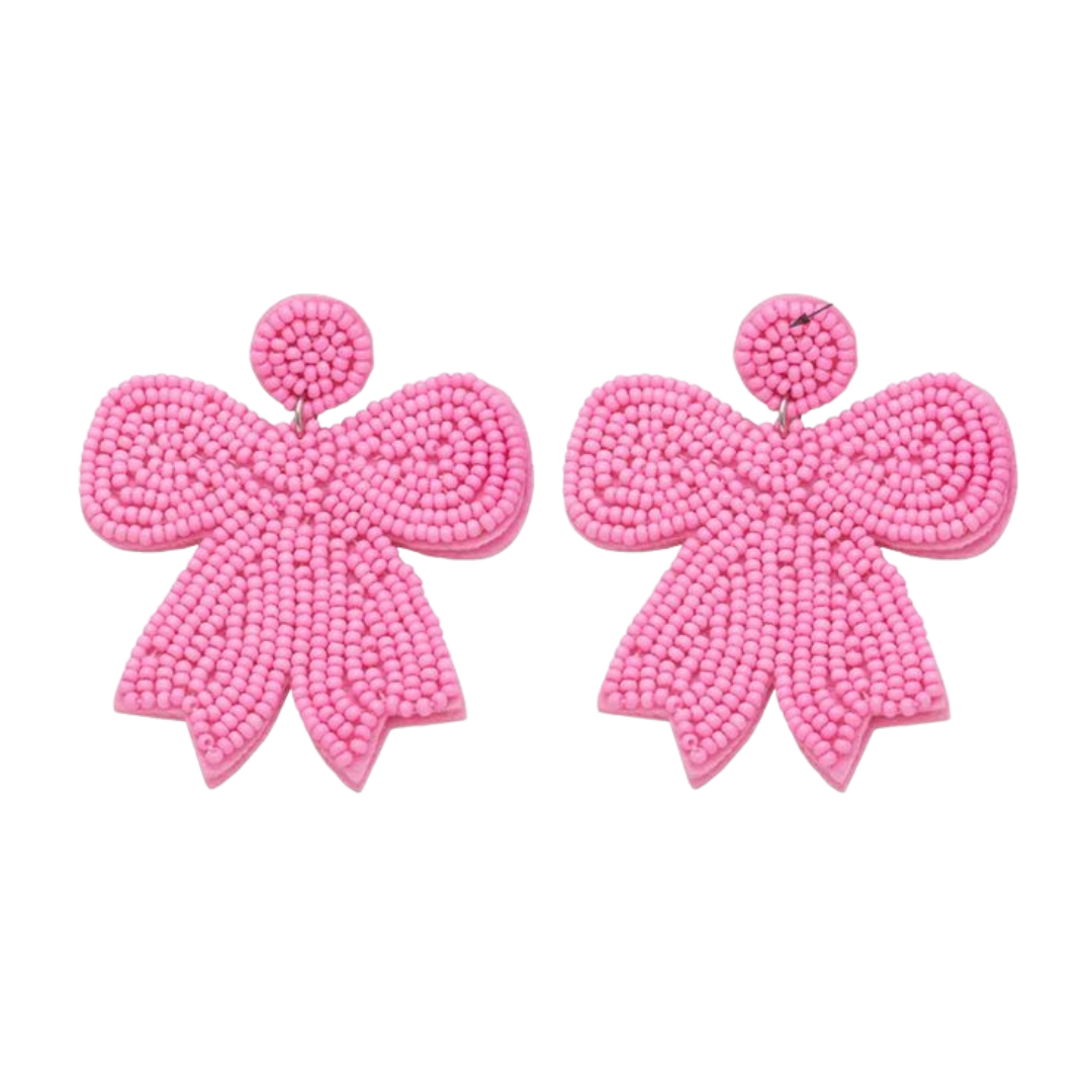 Pretty in Pink Bow Earrings