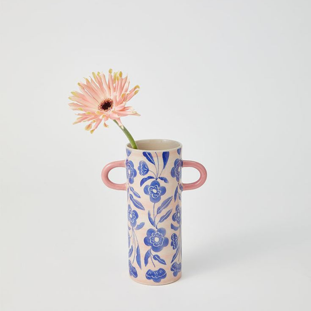 GRIFFE BLUE FLORAL BUD VASE