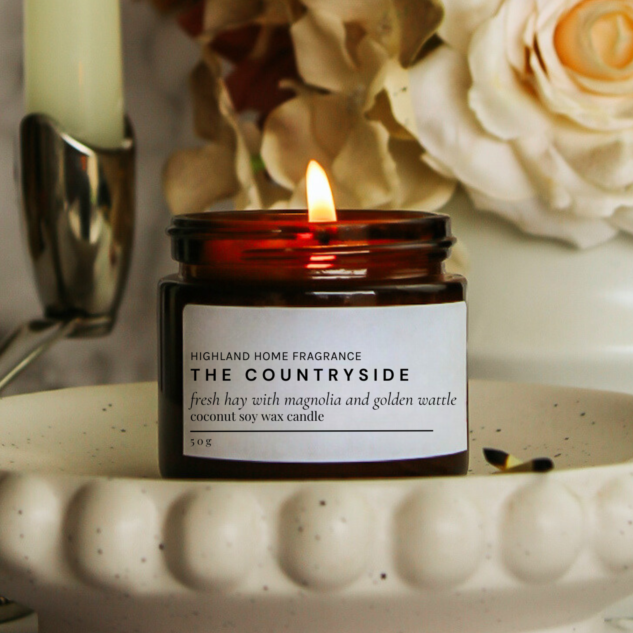 The Countryside | Fresh Hay & Florals - 50g Mini Soy Candle