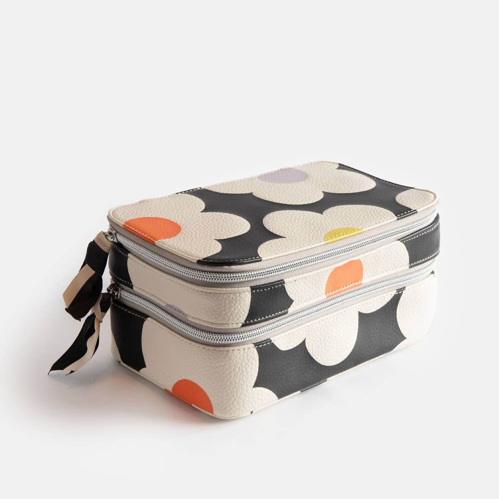 Multi Flower Charcoal Make Up Bag Organiser