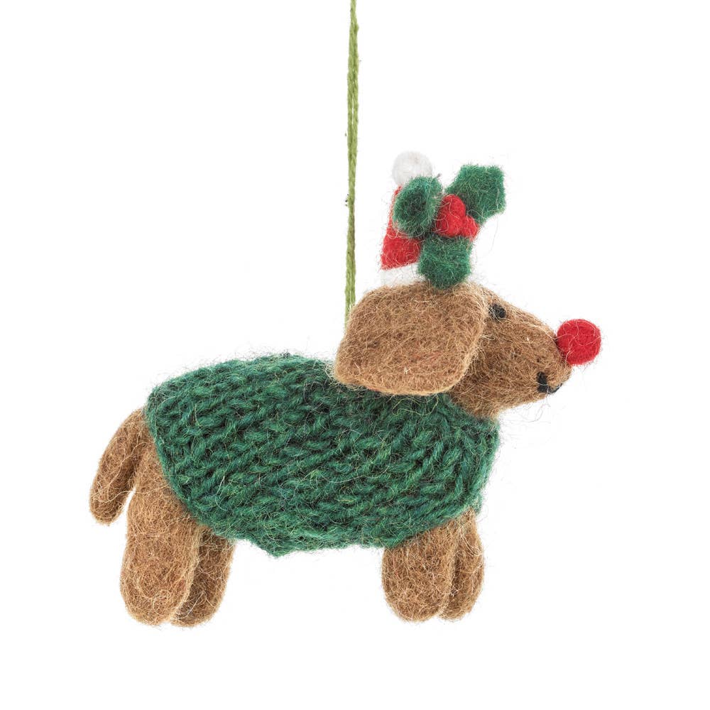 Rudolph Dachshund Christmas Ornament