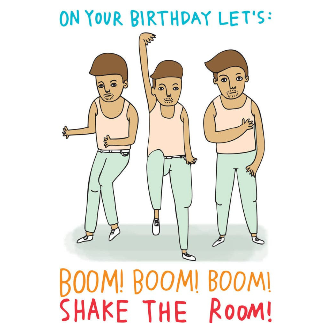 Boom Boom Boom Shake the Room Birthday Card | Able and Game