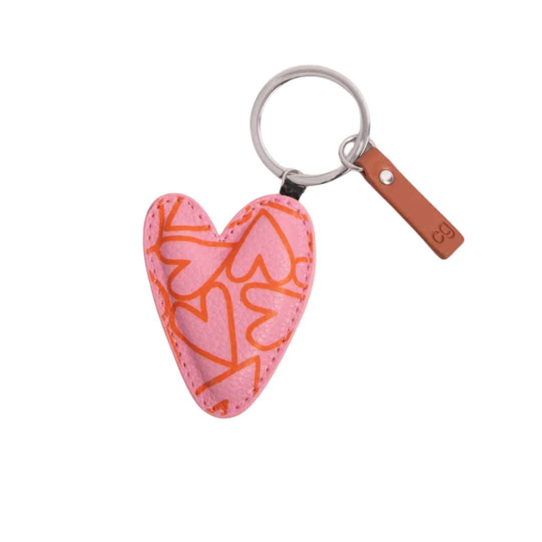 Pink Magnet Heart Printed Keyring