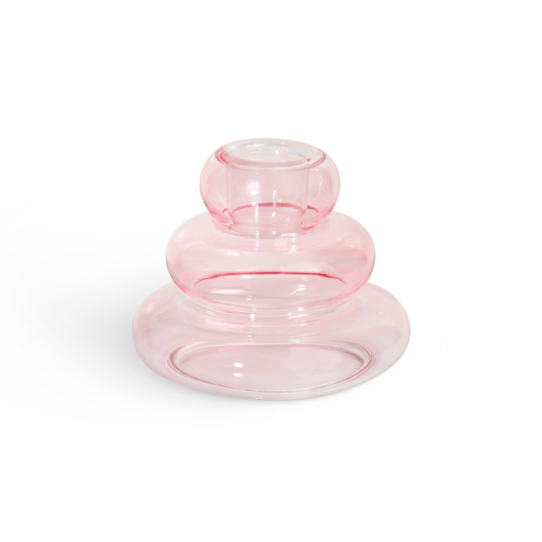 Candle holder whipped large - pink