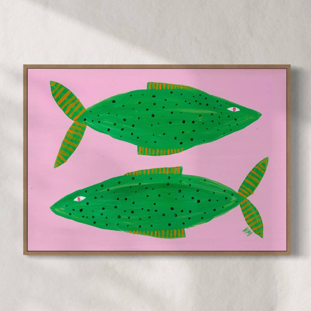 Two pink fish by Nancy McKie - Unframed