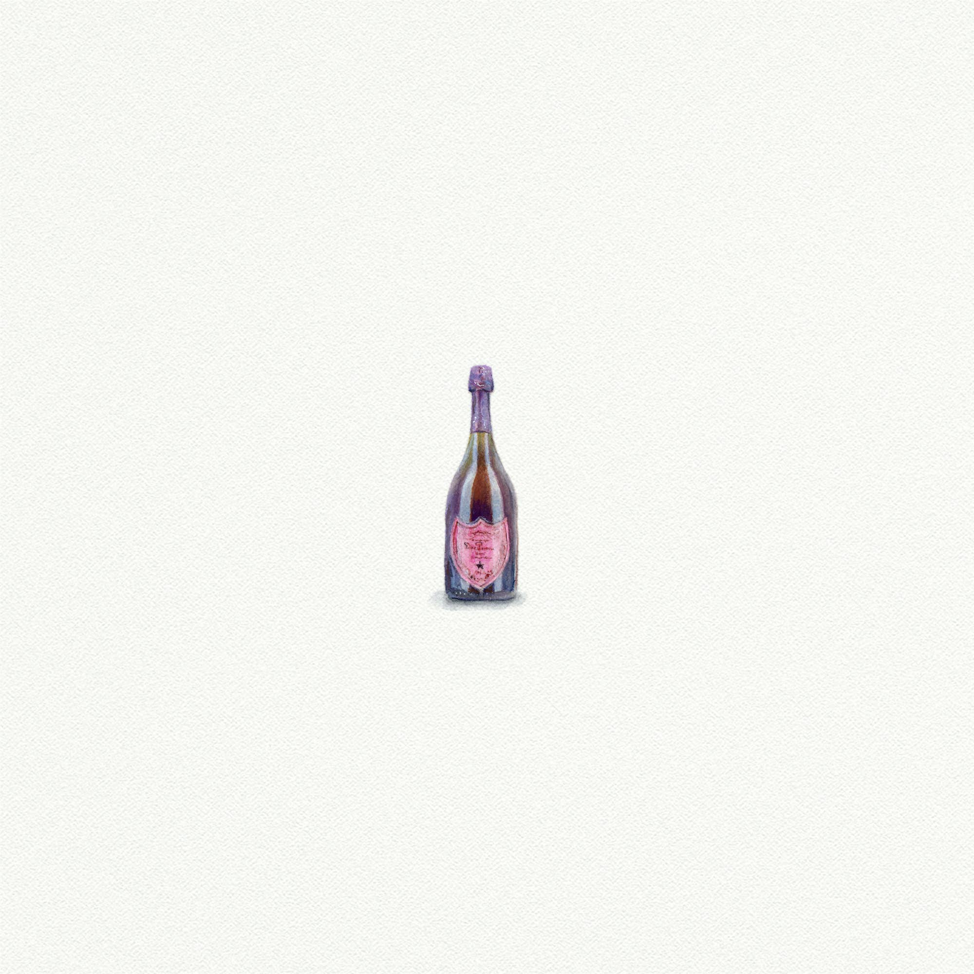 Dom Perignon Champagne Miniature Watercolour Print