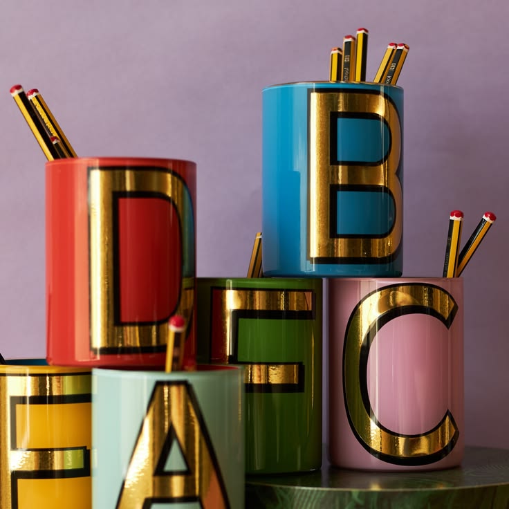Alphabet Brush Pot - A