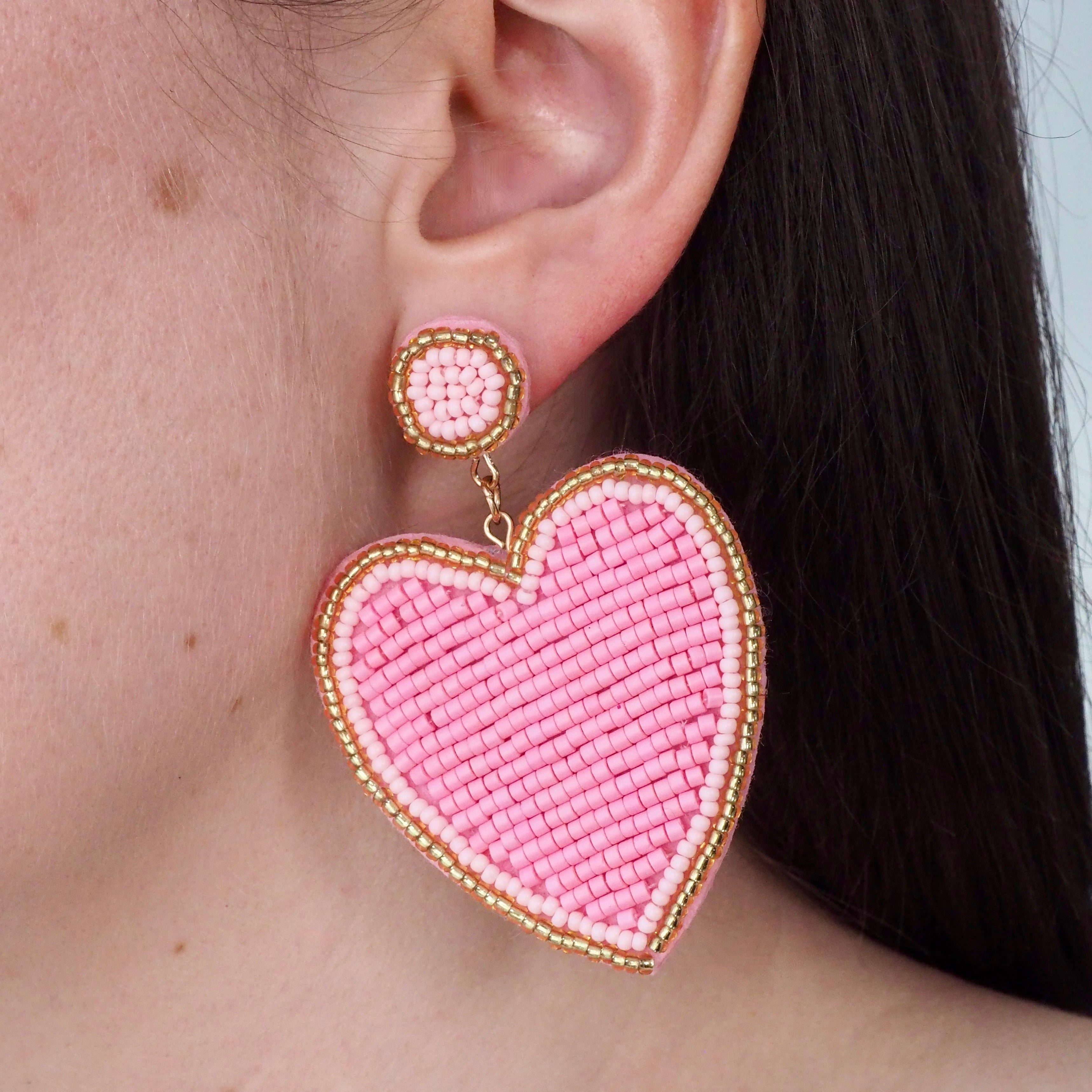 BIG LOVE EARRINGS - PINK