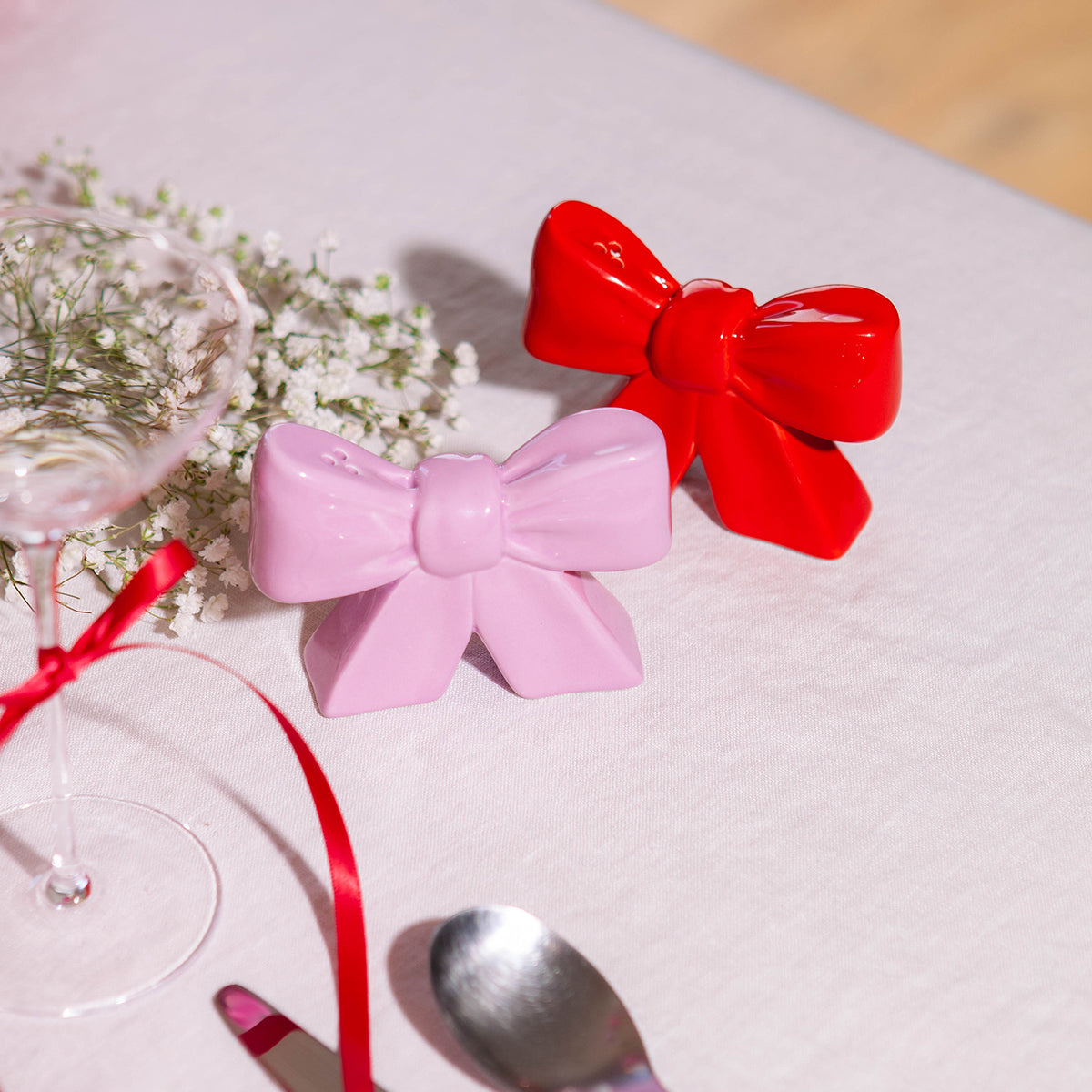 Bow Salt & Pepper Shakers