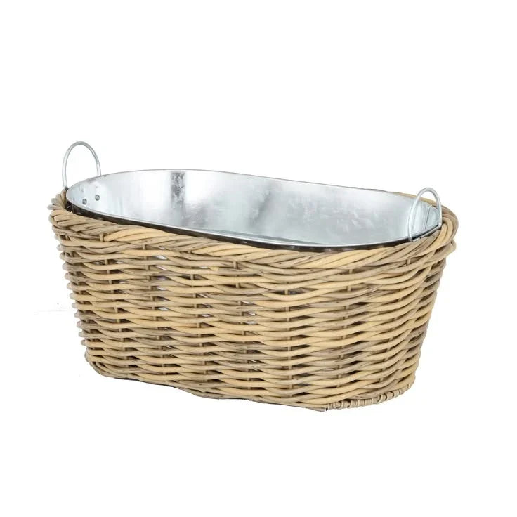 Bubbles PE Rattan Cooler 43x28x18cm Nat