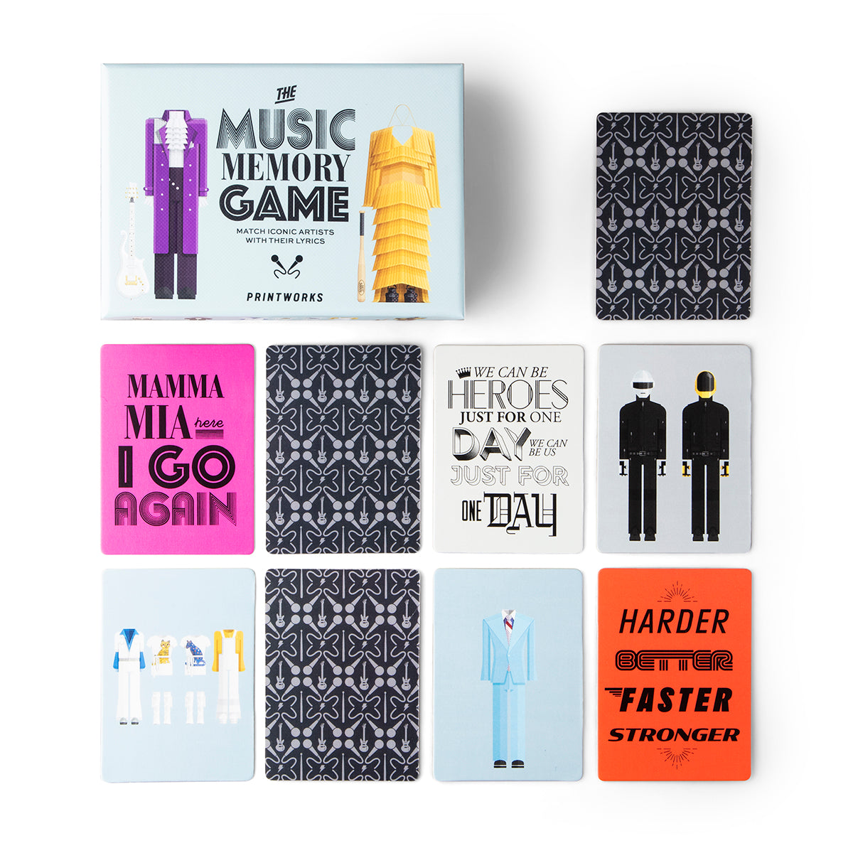 Music Memory Game - match iconic artists with their lyrics