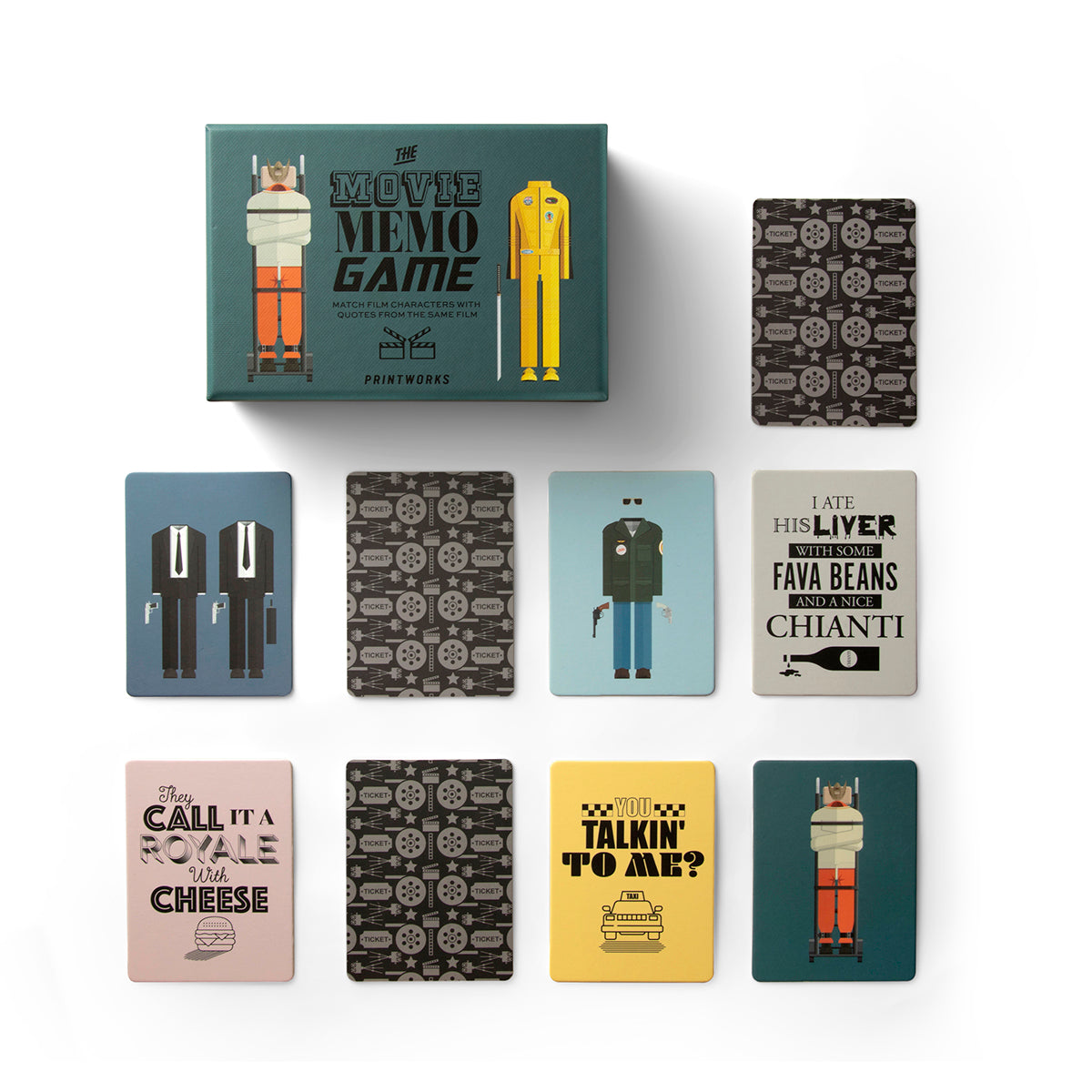 Movie Memory Game - match iconic quotes to characters