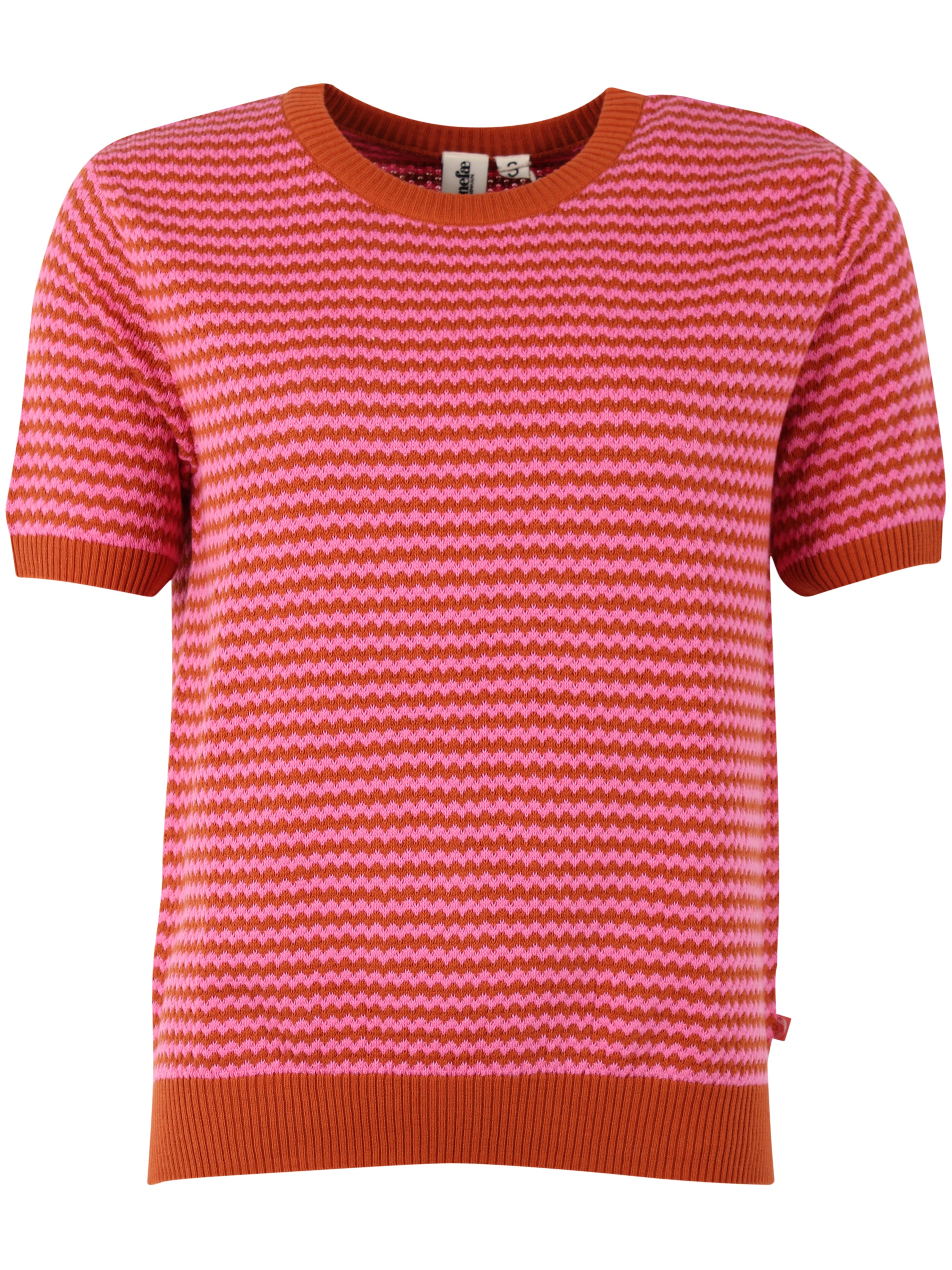 Pearl Knit Sweater Tee Rust/Super Pink