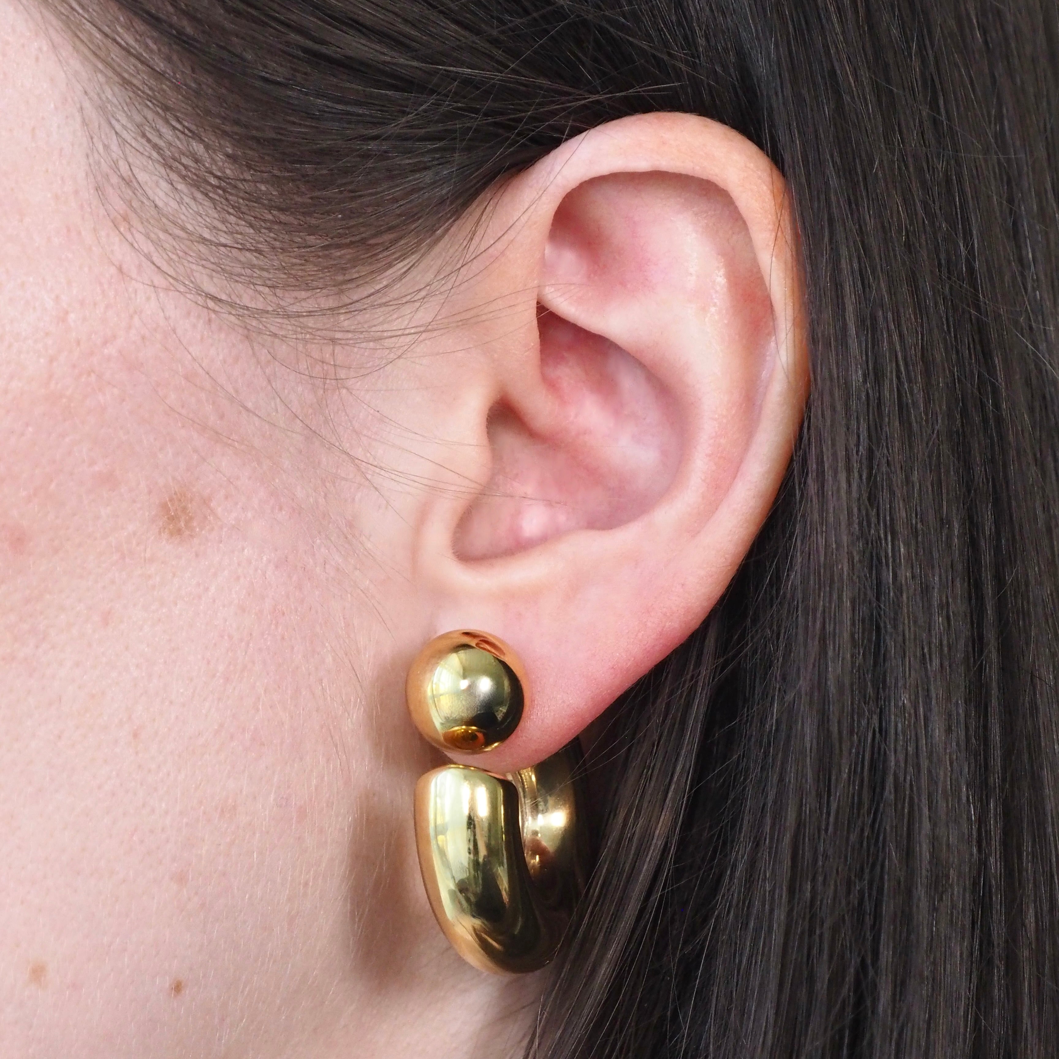 Double Trouble Waterproof Hoop Earrings - Gold