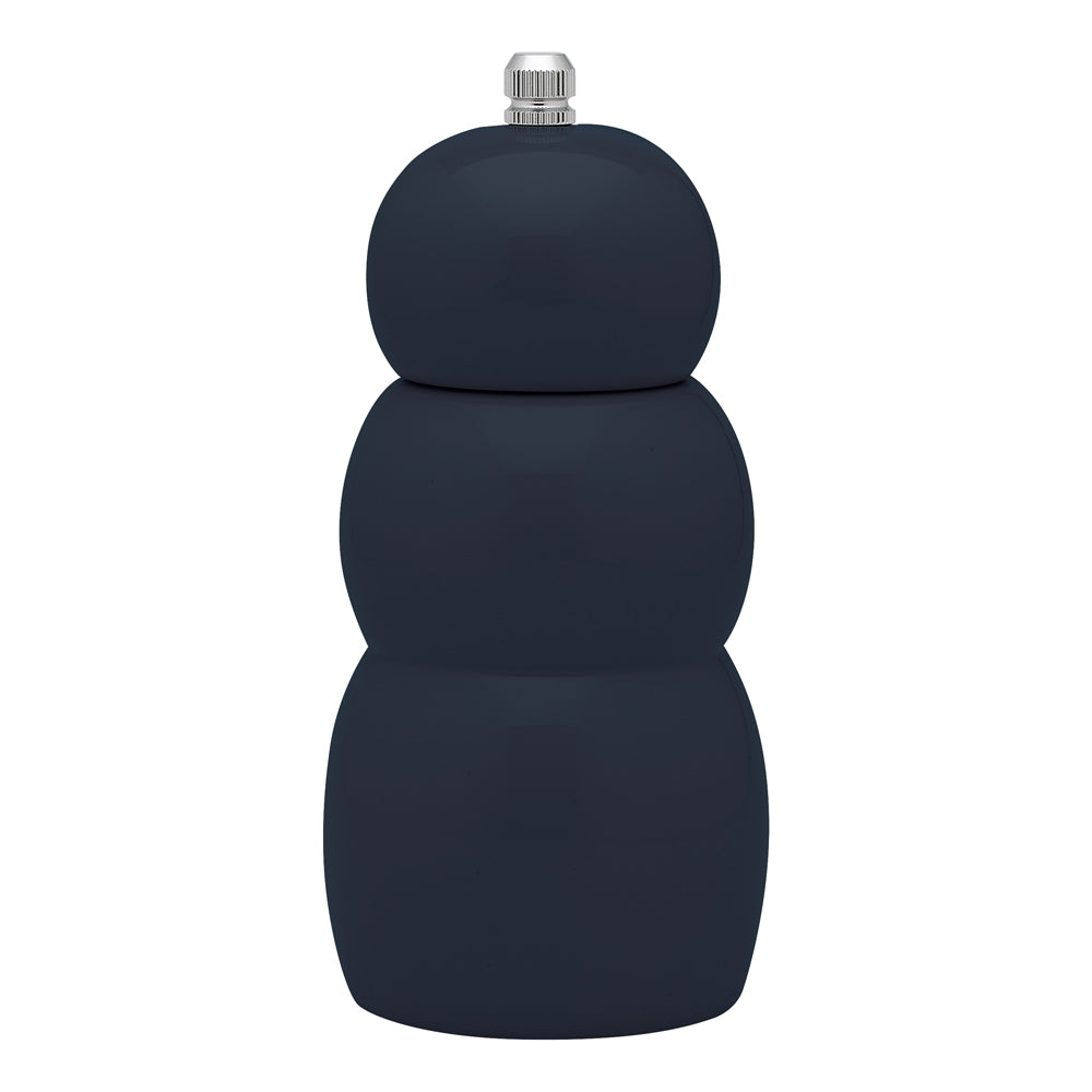 Rounded high gloss slate grey salt and pepper grinder
