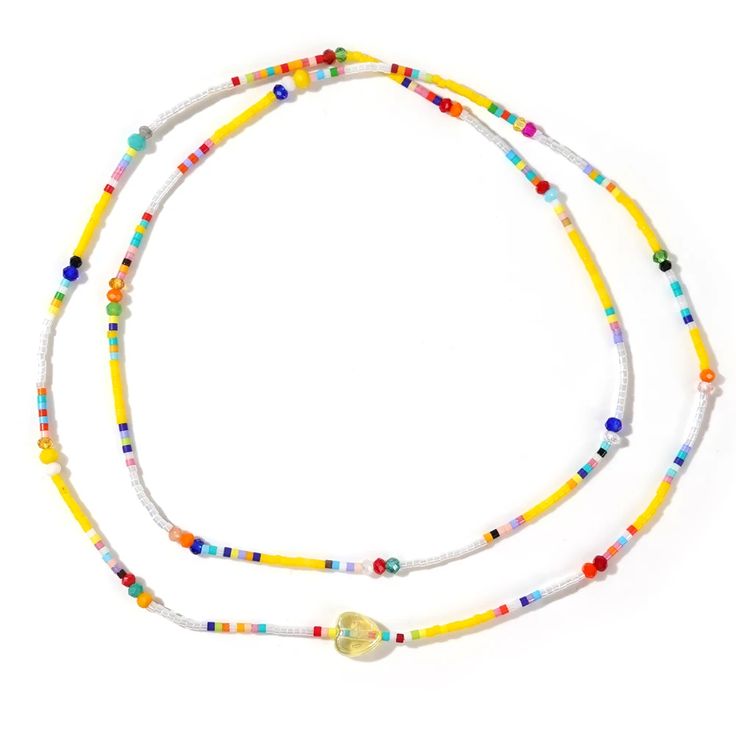 Tiny Glass Bead Wrap Bracelet - Yellow