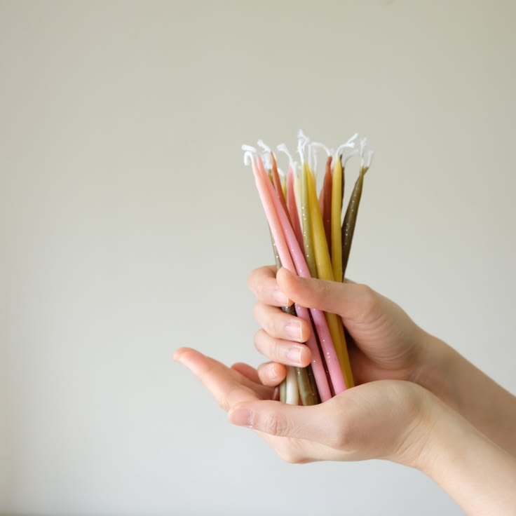 Birthday Beeswax Candles With Glitter - set of 15