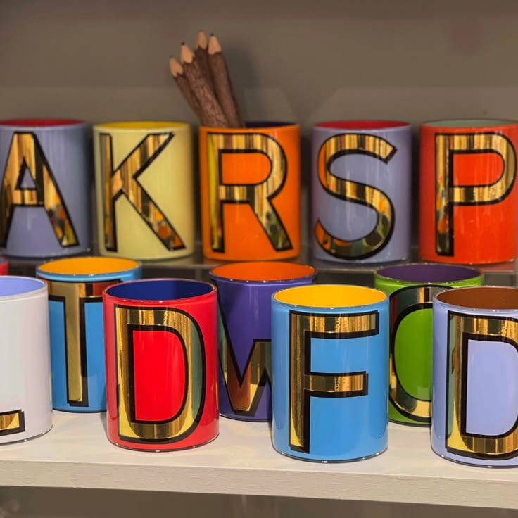 Alphabet Brush Pot - A