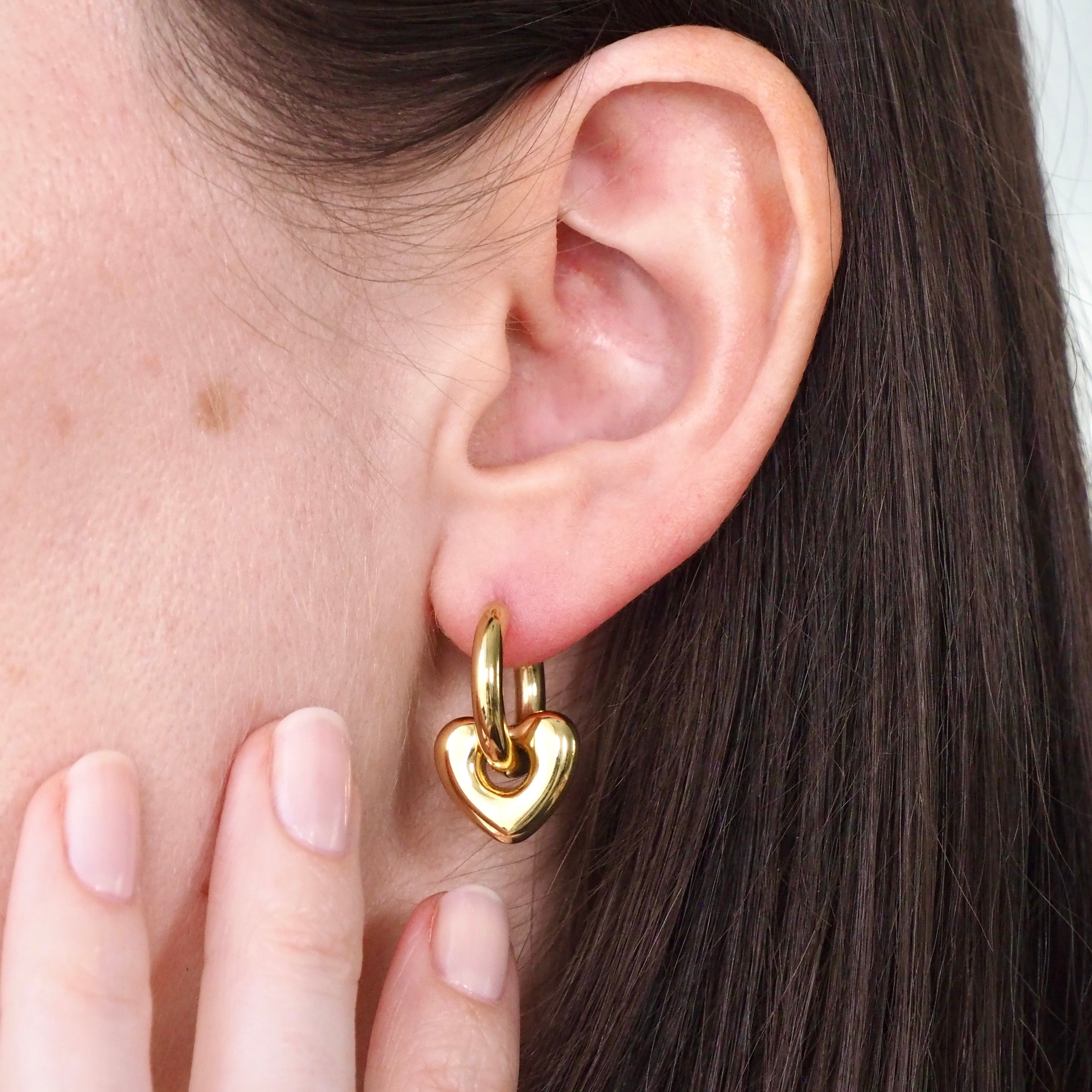 The Love Hoop Waterproof Earrings - Gold