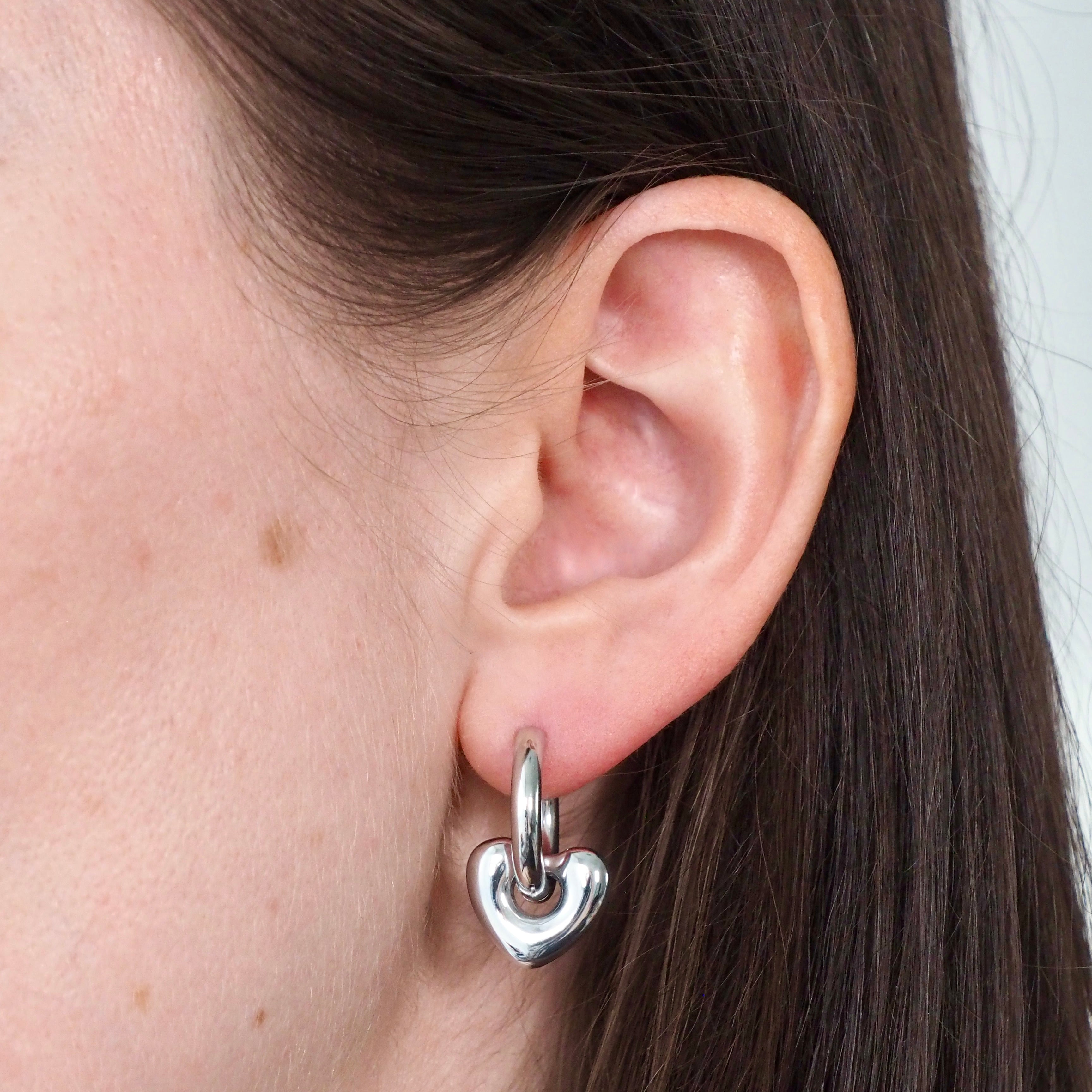 The Love Hoop Waterproof Earrings - Silver