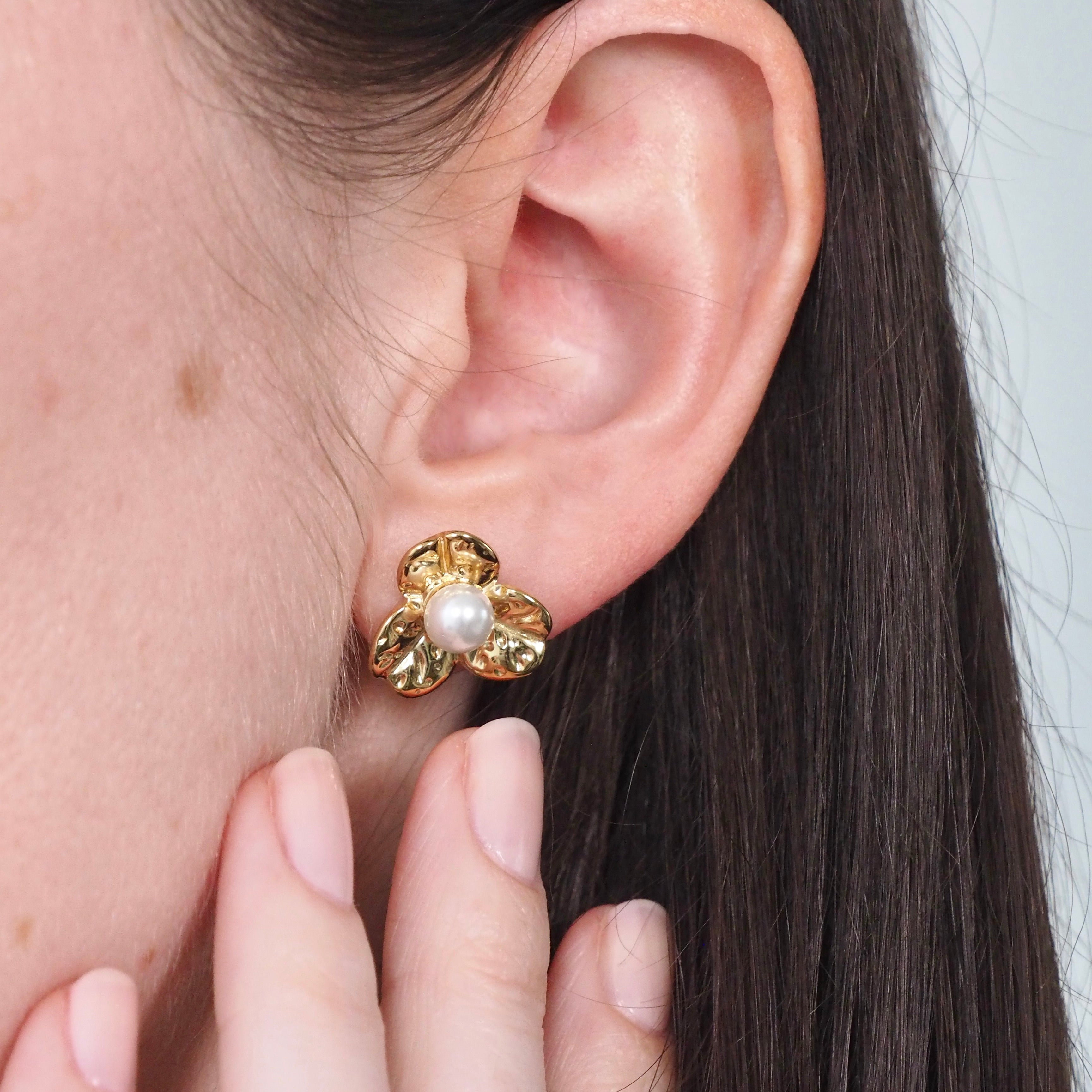 Petal to the Metal Waterproof Earrings - Gold