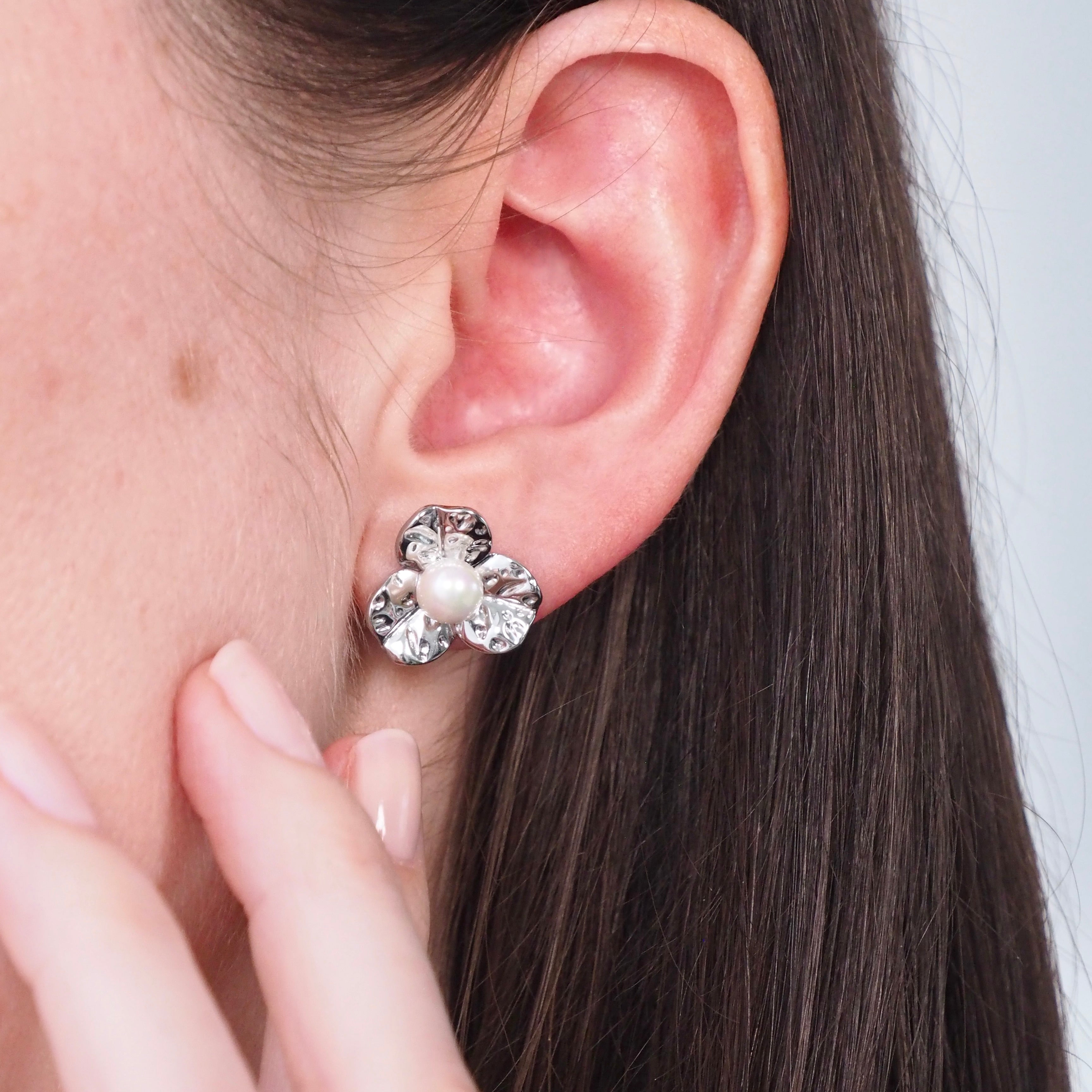Petal to the Metal Waterproof Earrings - Silver
