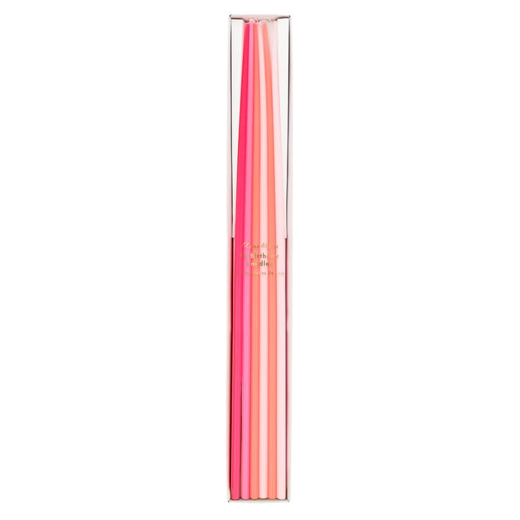 Meri Meri Pink Tall Tapered Candles 12 pack