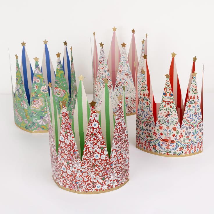 Meri Meri x Liberty Festive Party Crowns (Pack of 8 in 4 designs)