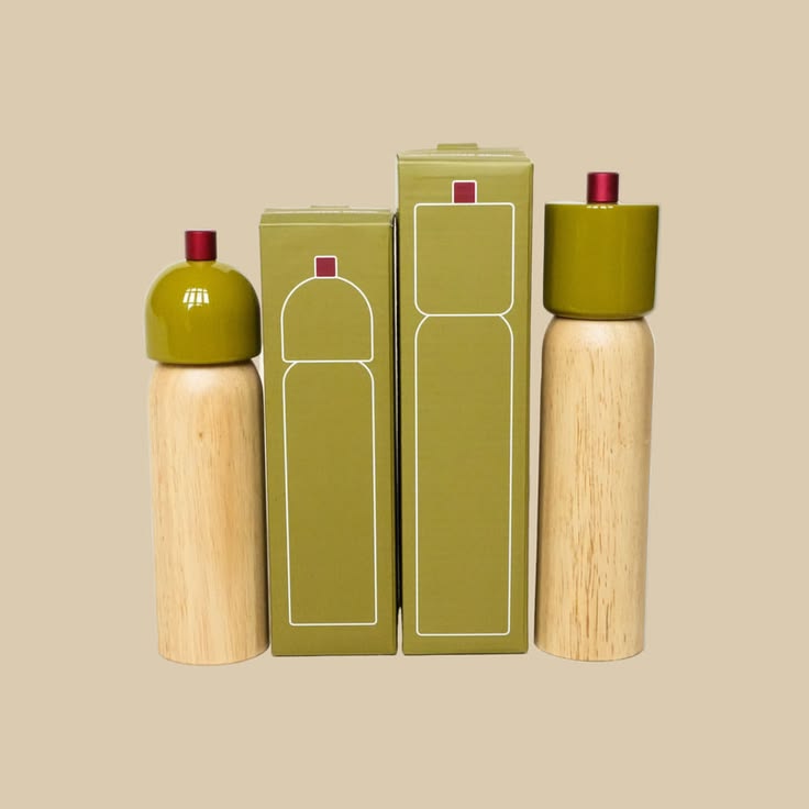 Salt & Pepper Grinder - Olive & Red