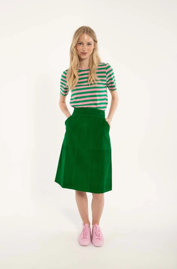 Danemaren Cord Skirt Grass Green - WAS $129.95