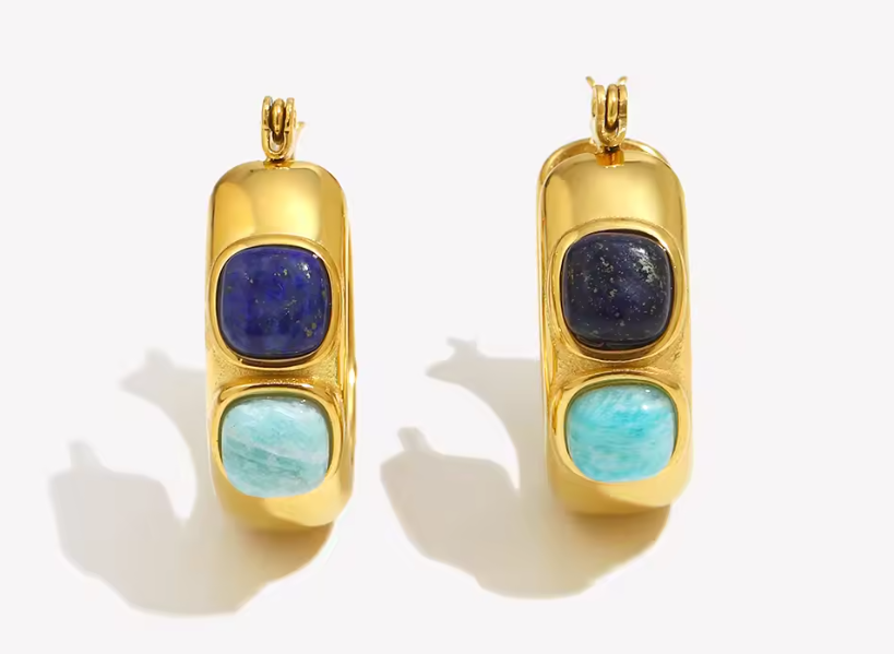 Double Blues Waterproof Hoop Earrings - 50% OFF