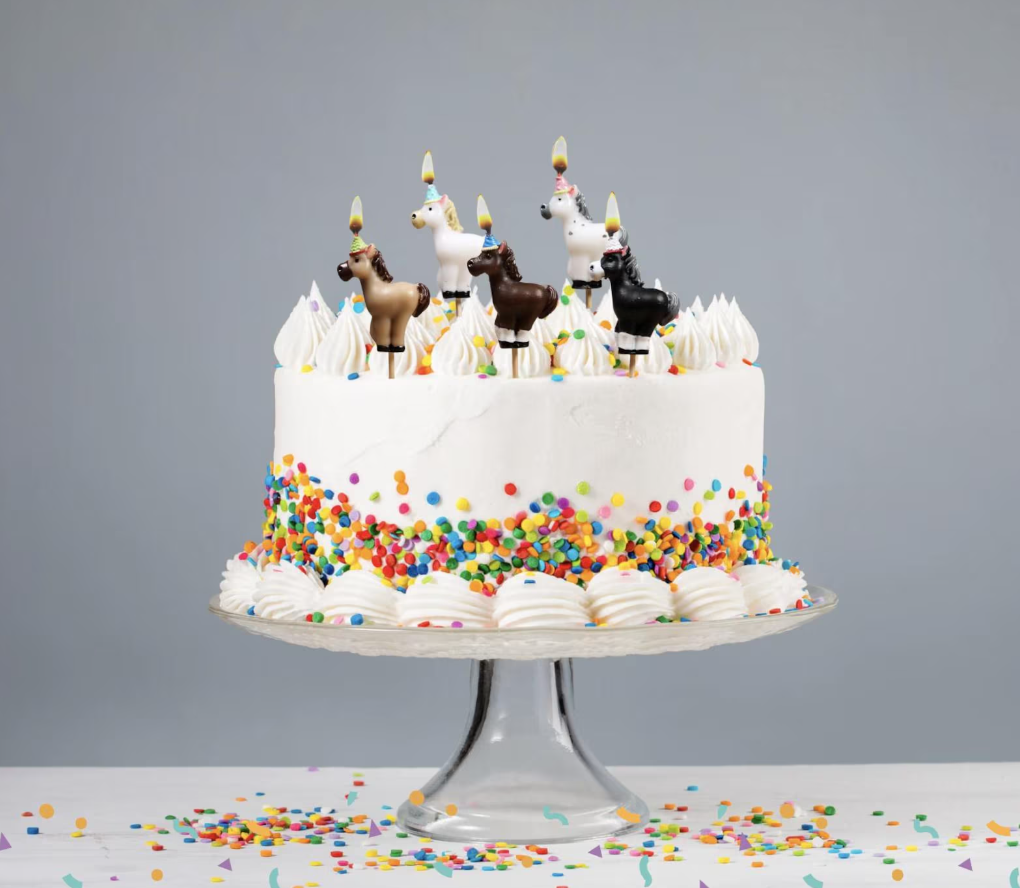 Ponies in Party Hats Cake Candles