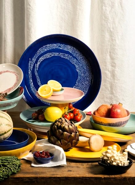Set of 2 - Ottolenghi Feast Large Plate Blue with White Dots