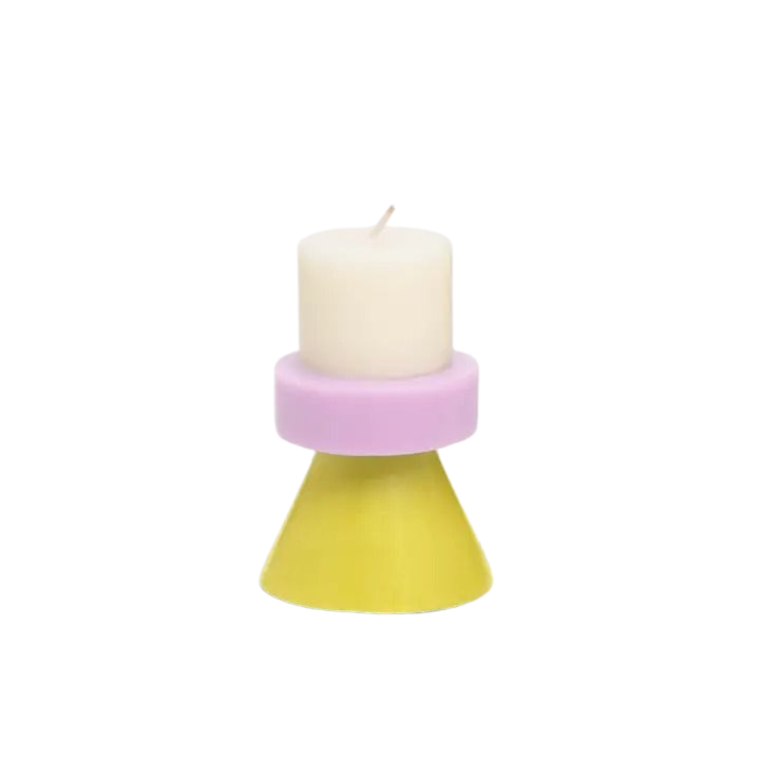 Mini Stack Candle - White/Lilac/Yellow