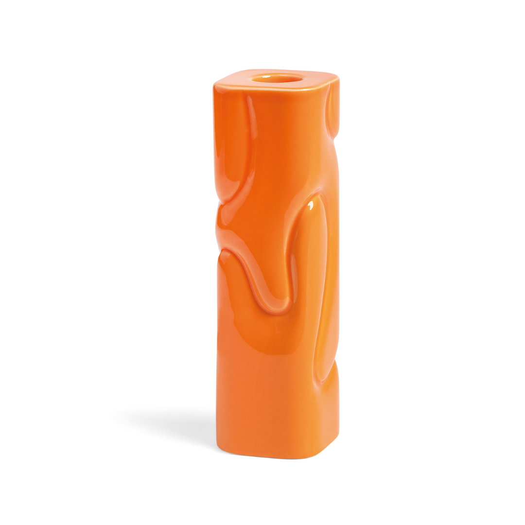 Candle holder - puffy orange