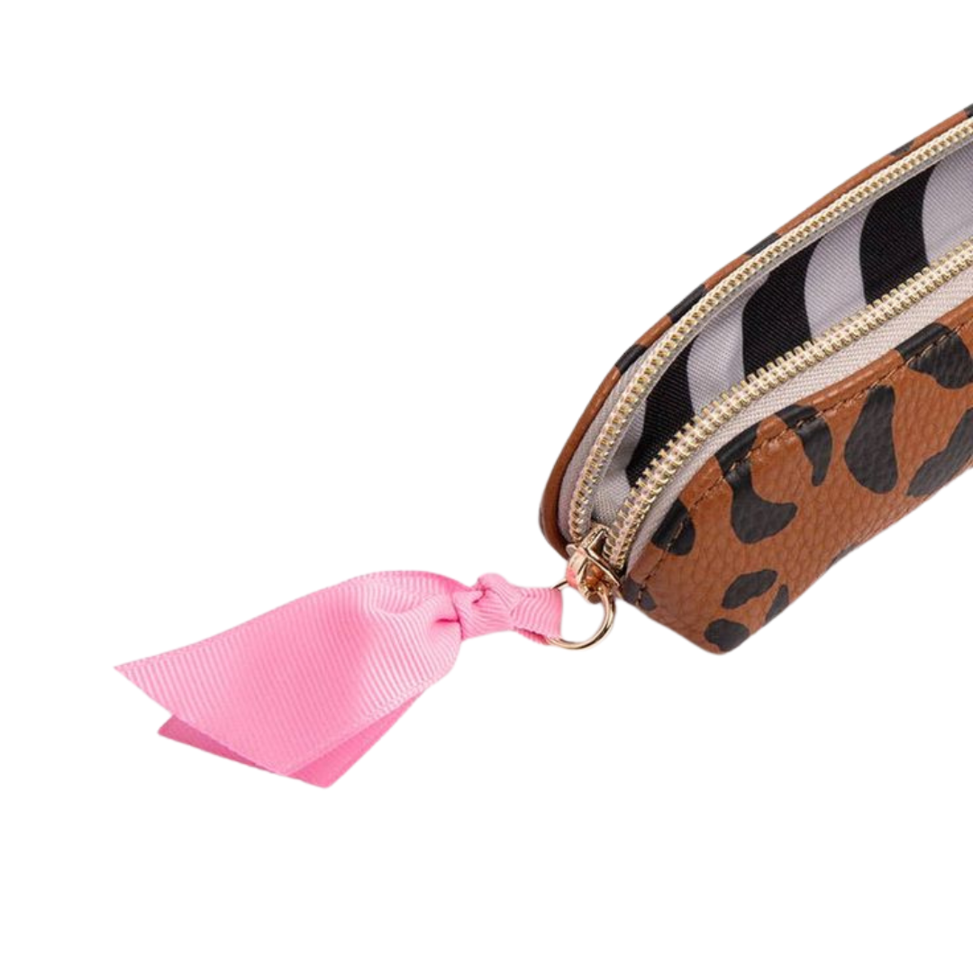 Tan Leopard Pencil Case