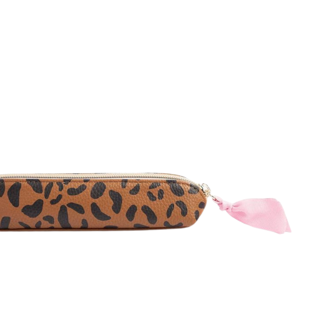 Tan Leopard Pencil Case