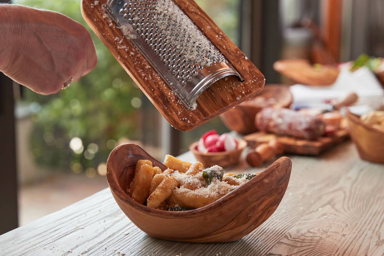 Italian Olivewood Flat Cheese Grater