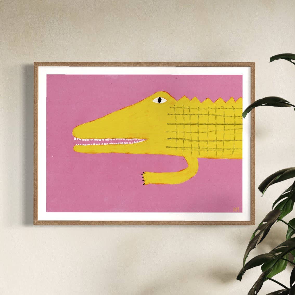 Yellow Crocodile BY NANCY MCKIE -  Unframed