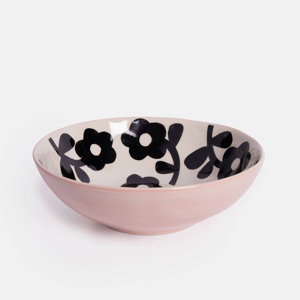 Mono Flower Shallow Bowl