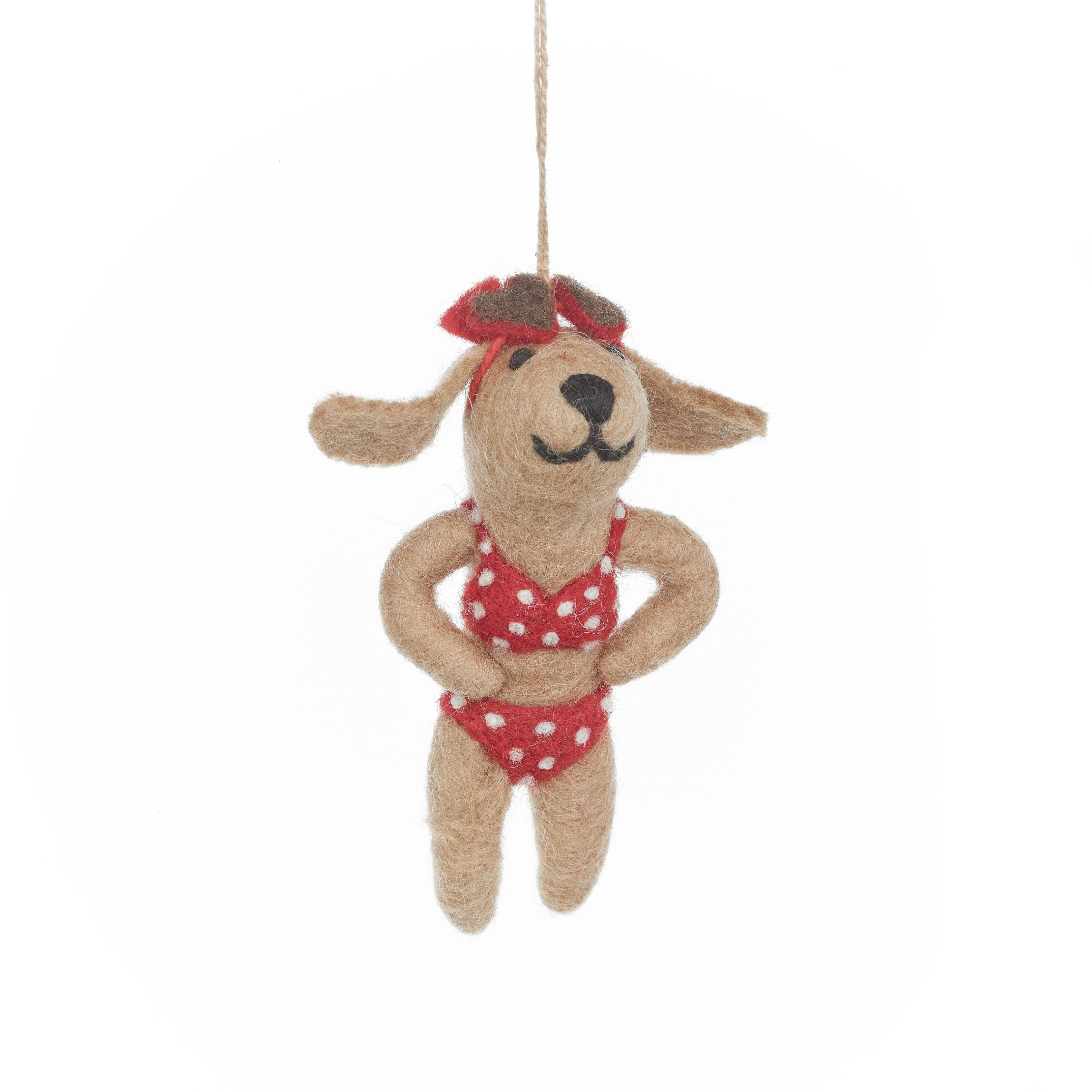 Hot Dog Bikini Beach Christmas Ornament