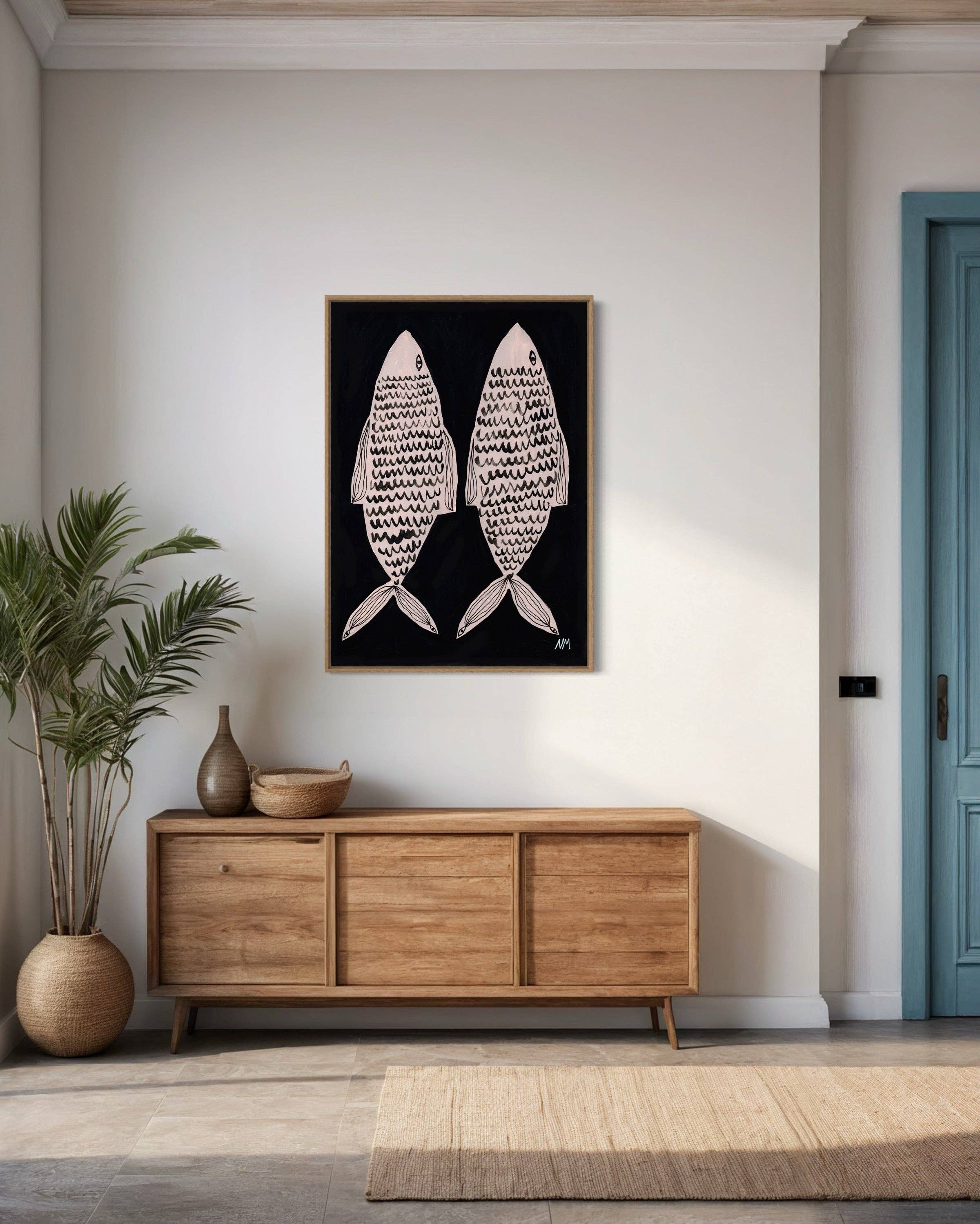 Two fish by Nancy McKie - Unframed