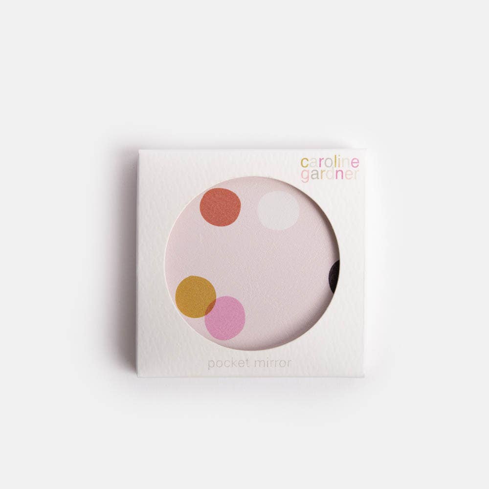 Pale Pink Dotty Round Pocket Mirror