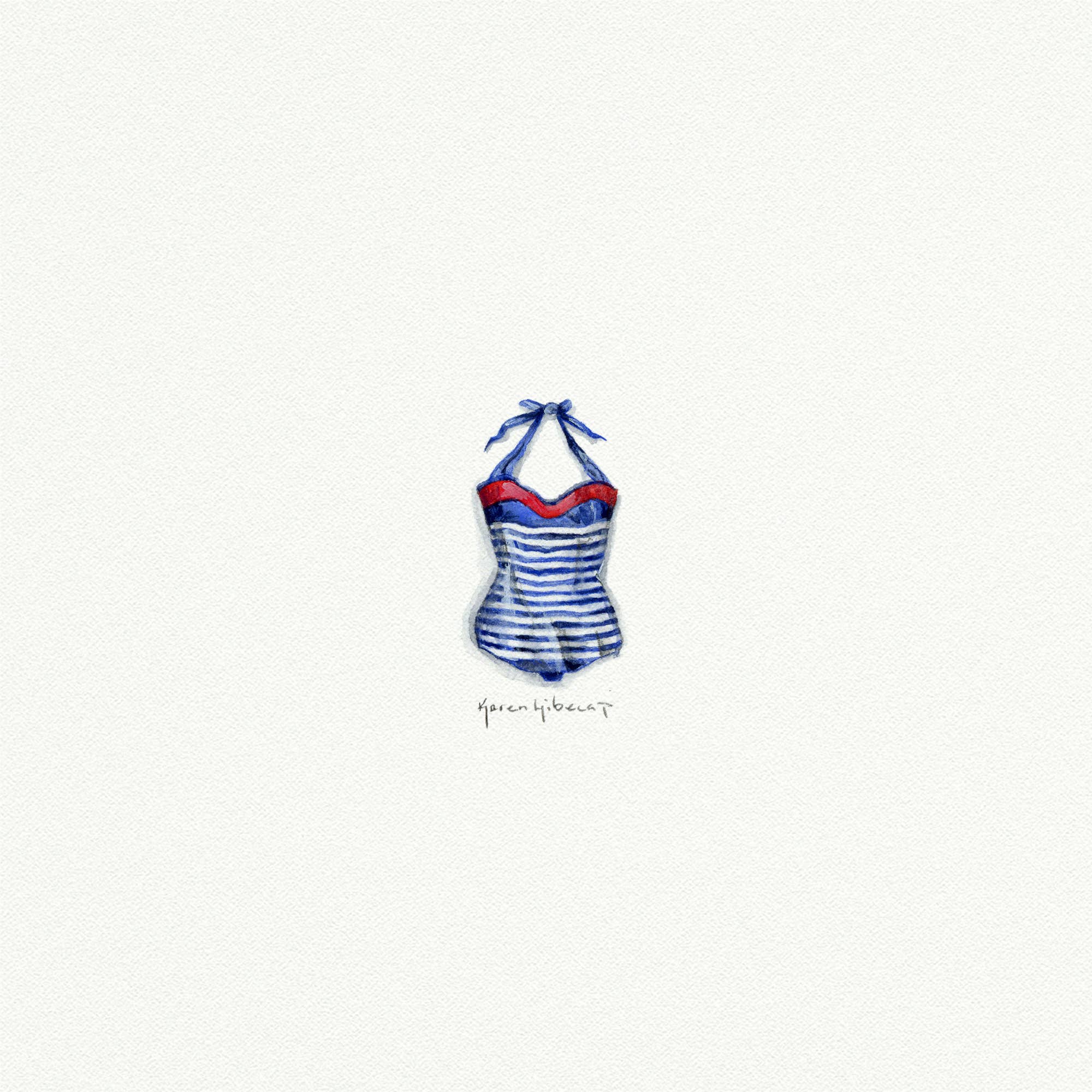 Swimsuit Miniature Watercolor Painting - Art Print