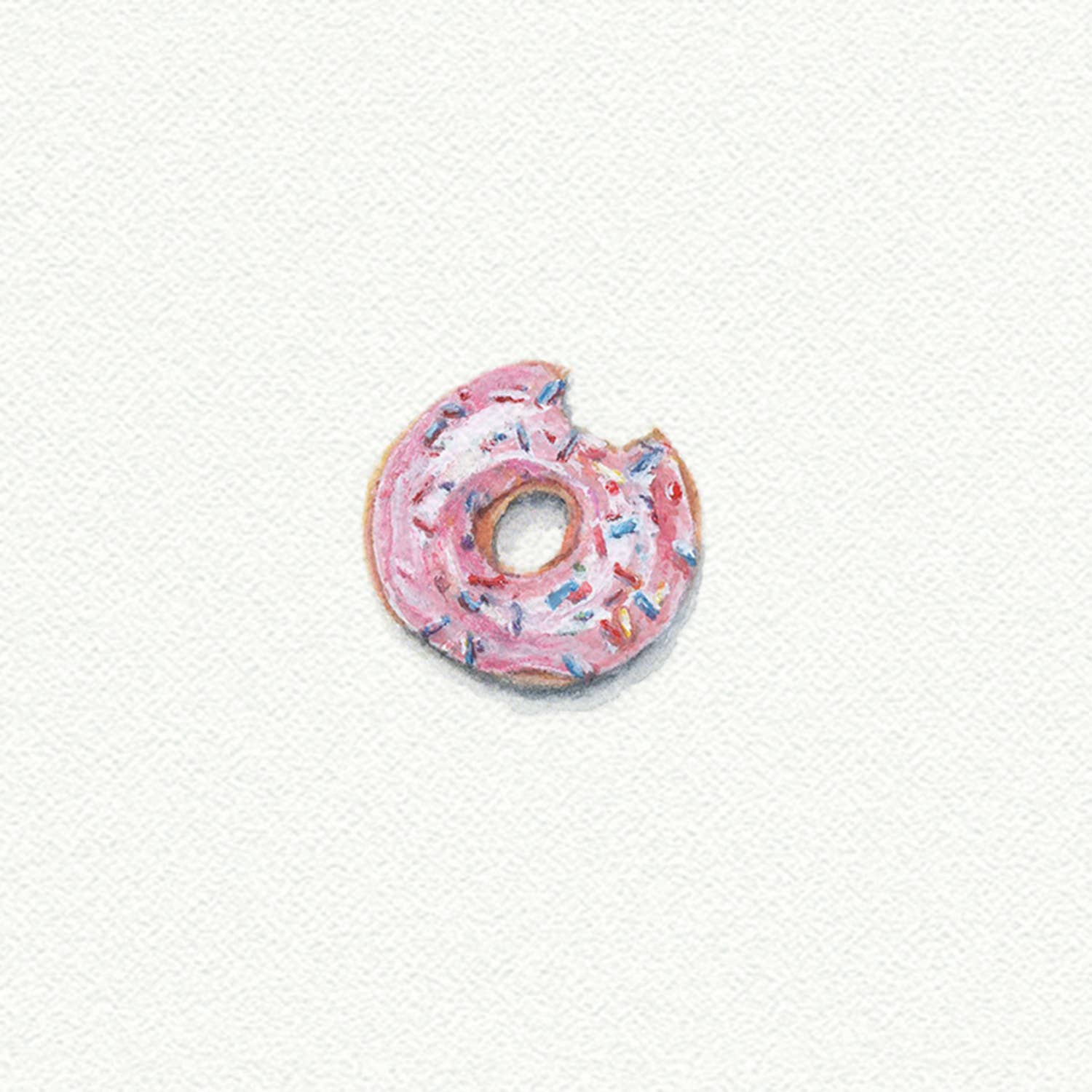 Glazed Donut Miniature Watercolour Print