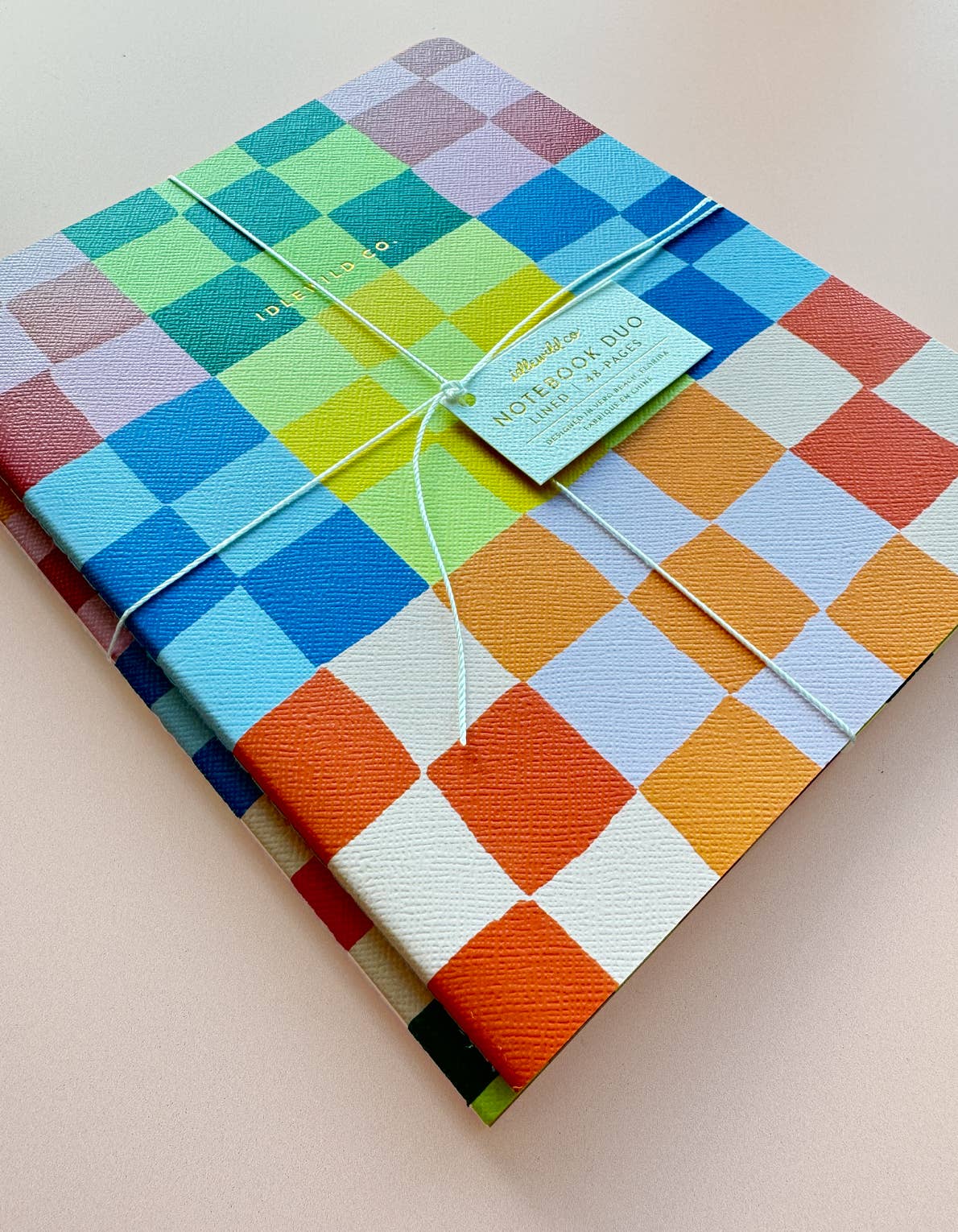 Rainbow Check Notebook Duo - Set of 2