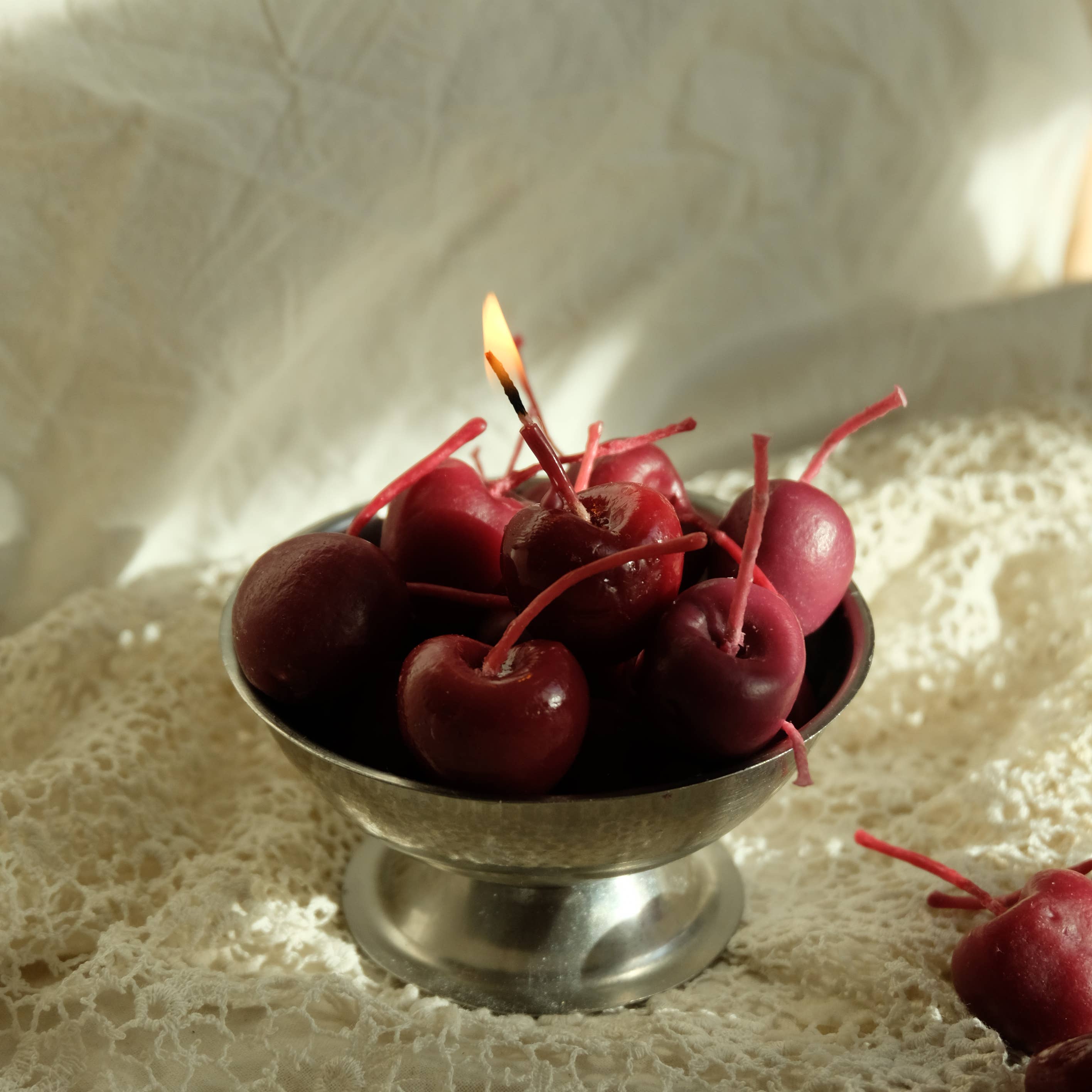 Cherry Beeswax Candles - Set 5